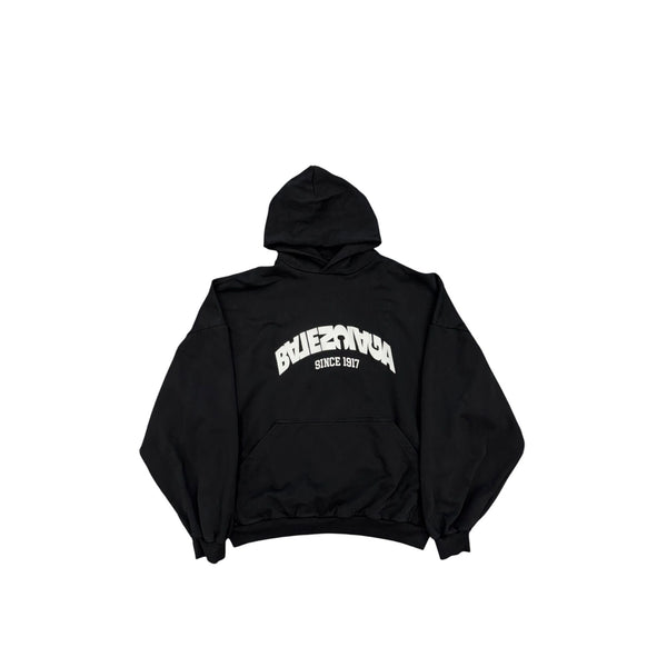 Balenciaga Back Flip Round Oversized Hoodie (Black) - Preowned