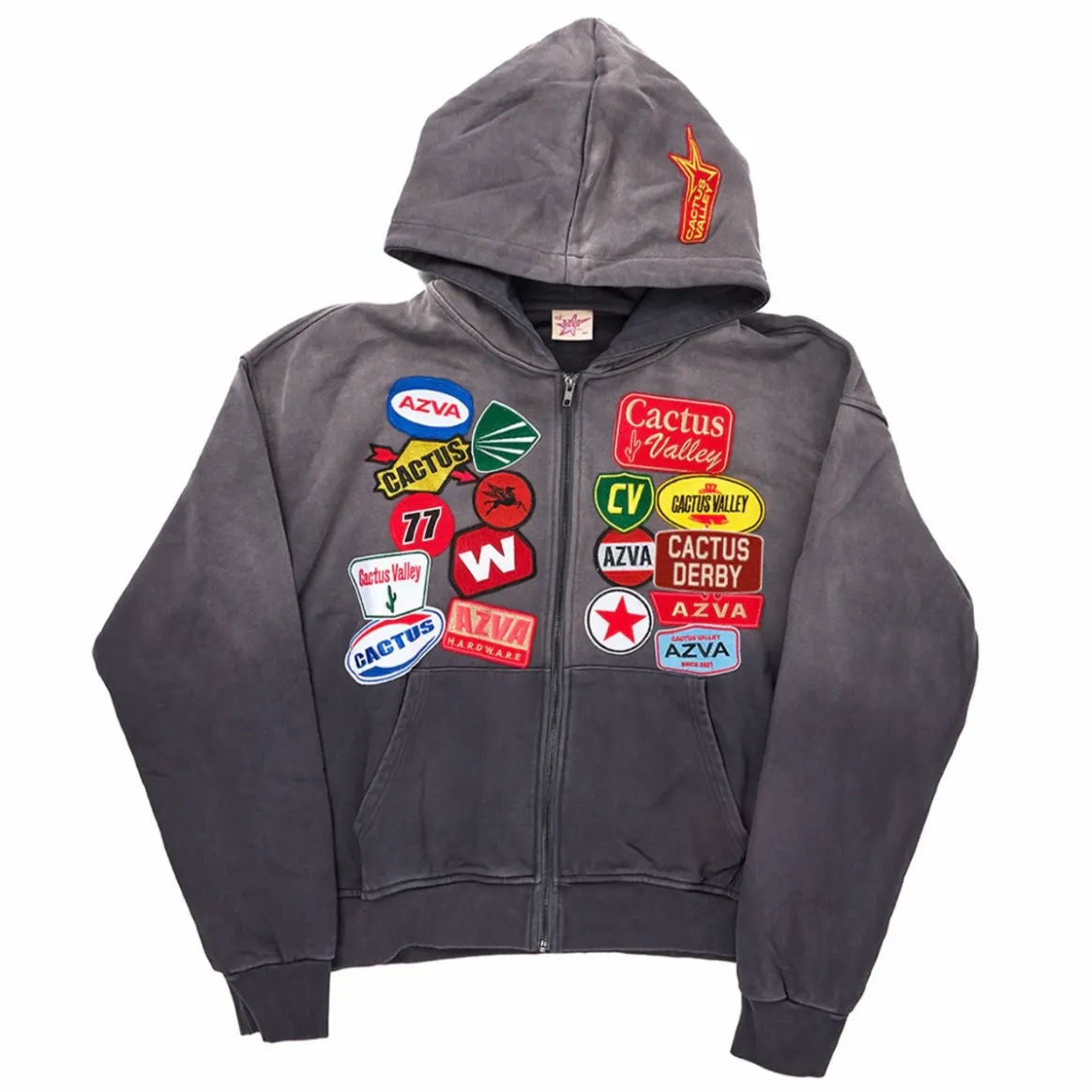 Azva Rest Stop Zip Hoodie (Vintage Black) - Preowned