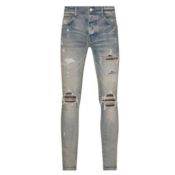 Amiri Neon Plaid MX1 Jeans (Clay Indigo)