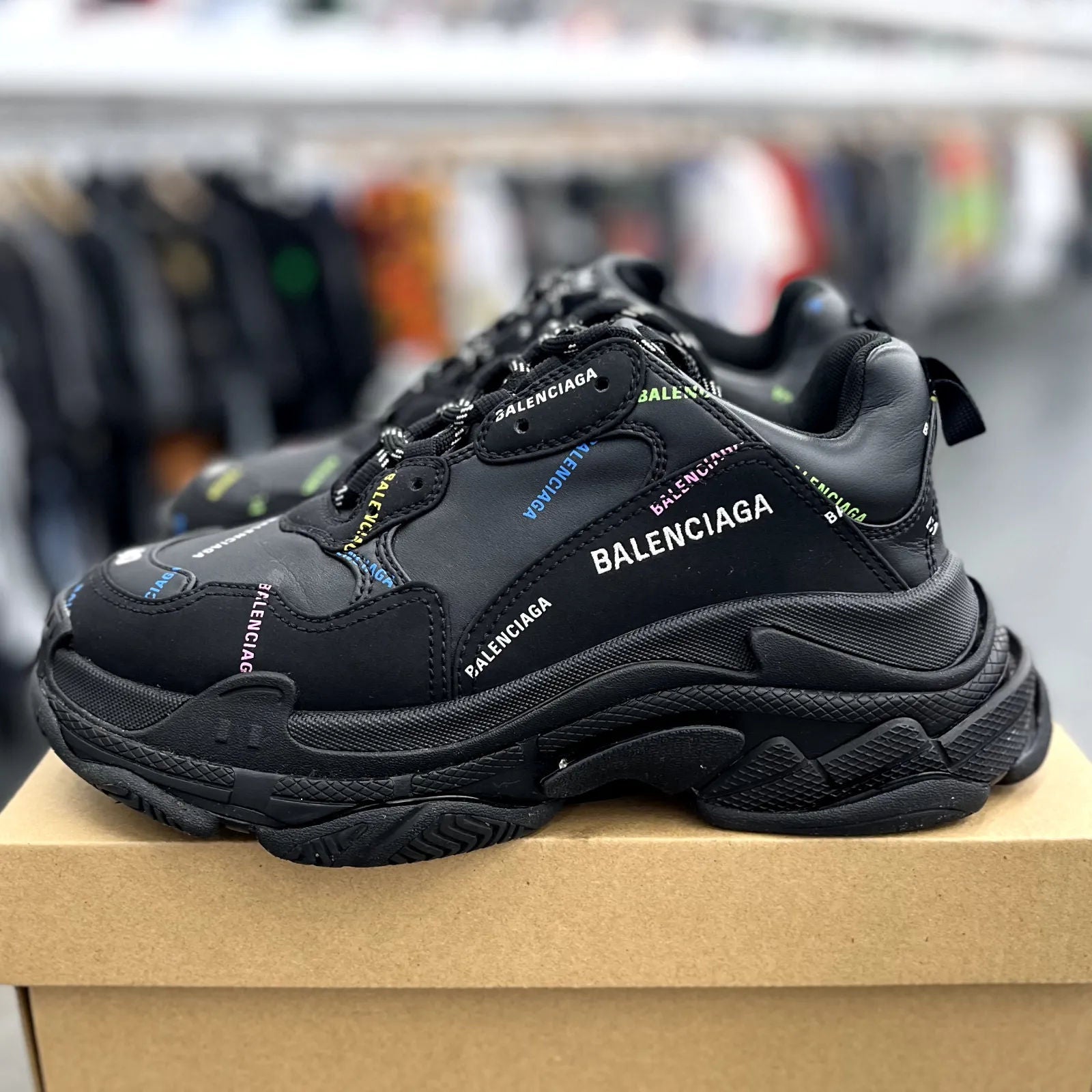 Balenciaga Triple S All Over Logo Print - Preowned