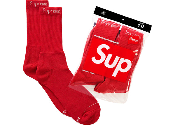 Supreme Hanes Socks (4 Pack) Red