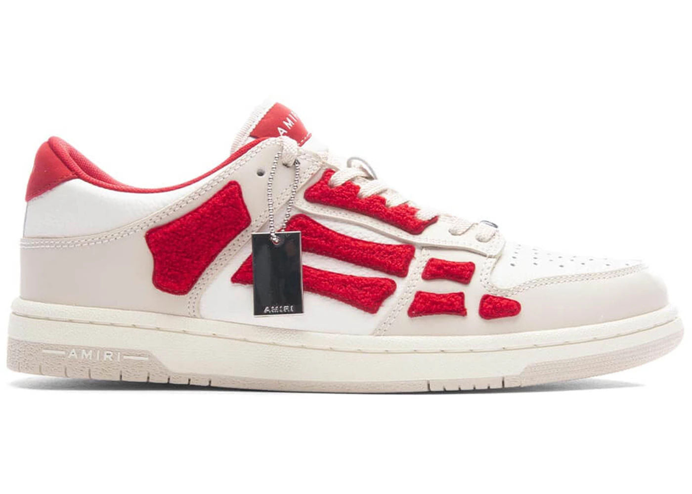 AMIRI Skel Top Low White Red Chenille - Preowned
