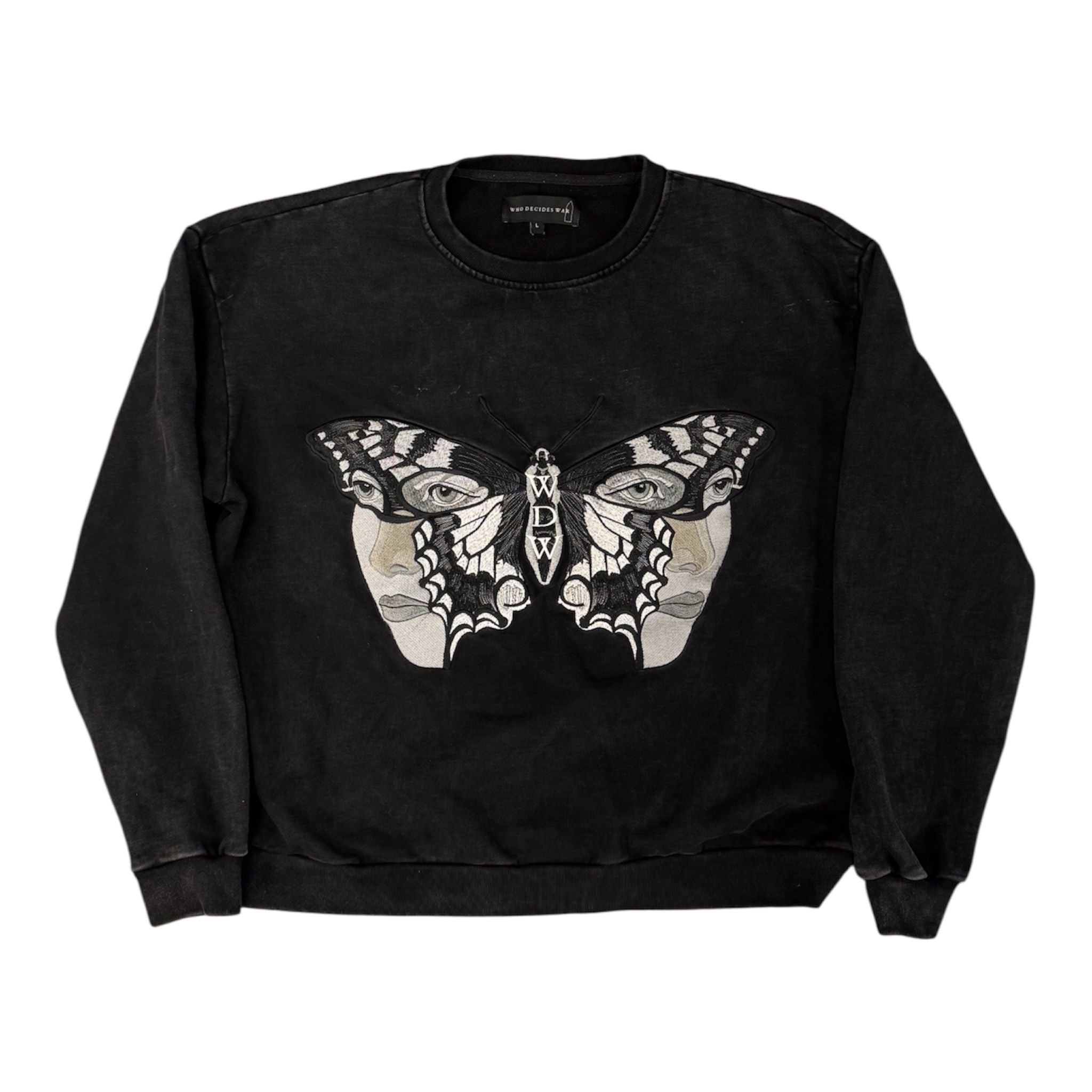 Who Decides War Doufly Crewneck (Black) - Preowned