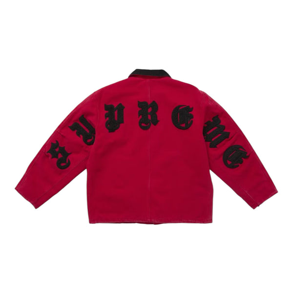 Supreme Old English Canvas Work Jacket Red