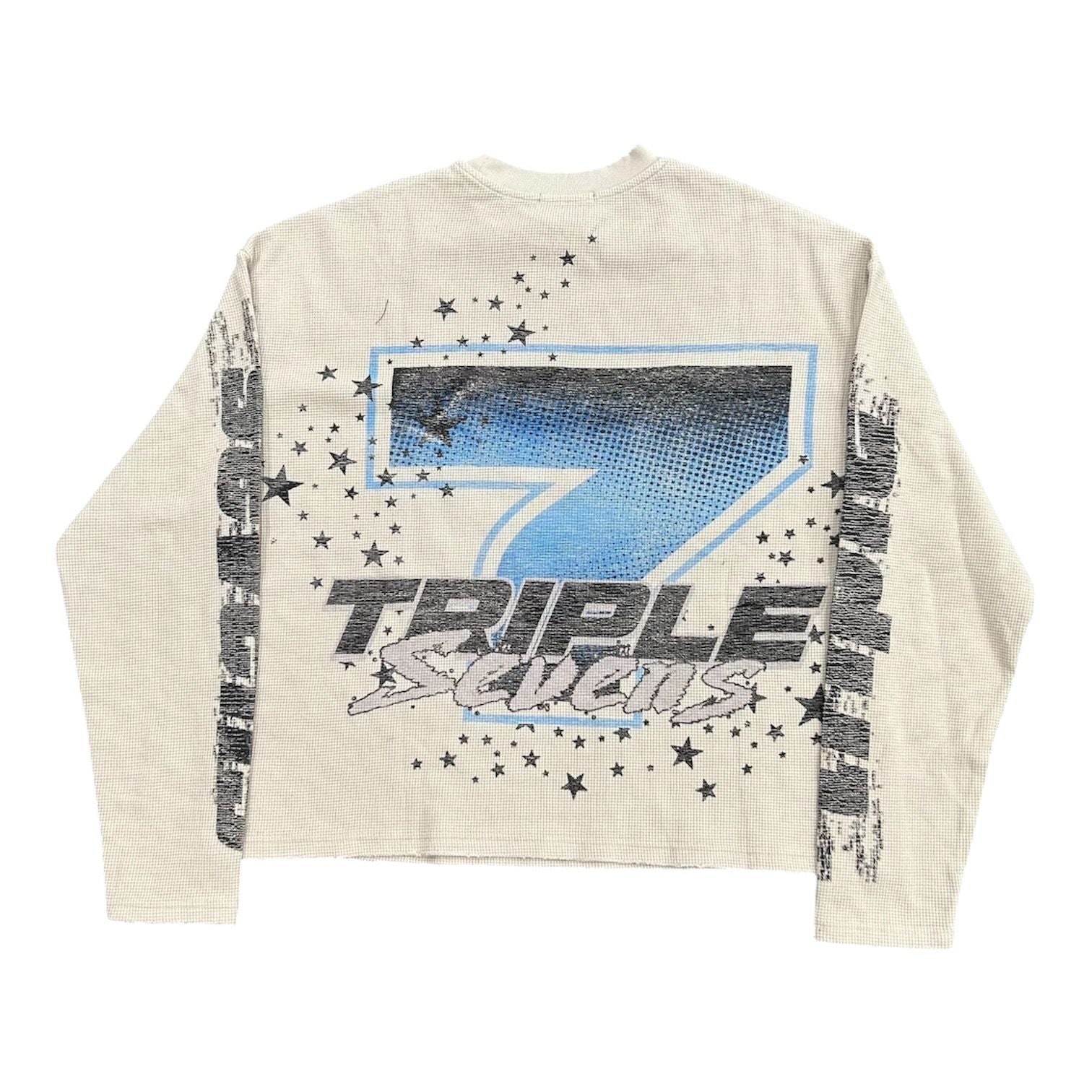 Triple 7's Surf Waffle Knit L/S Tee (Cream)
