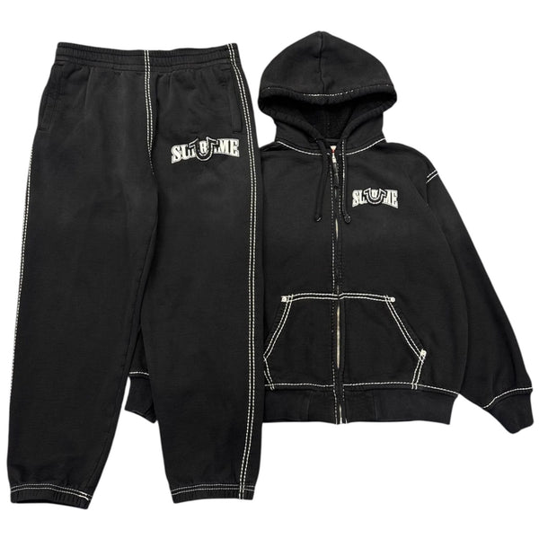 Supreme True Religion Zip-Up Sweatsuit FW22 (Black) - Preowned