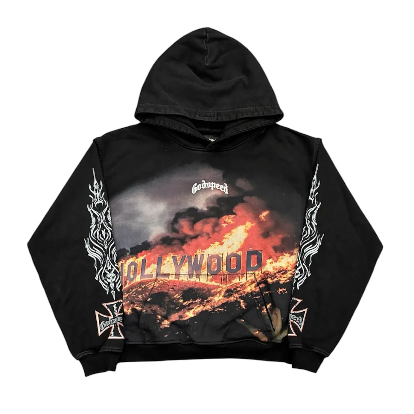 Godspeed Hollywood Inferno Hoodie (Washed Black) - Preowned