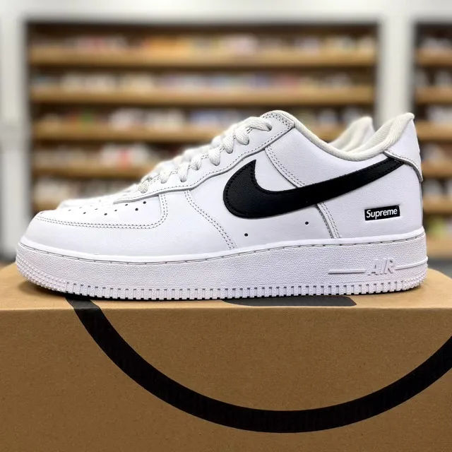 Nike Air Force 1 Low Supreme White Black - Preowned