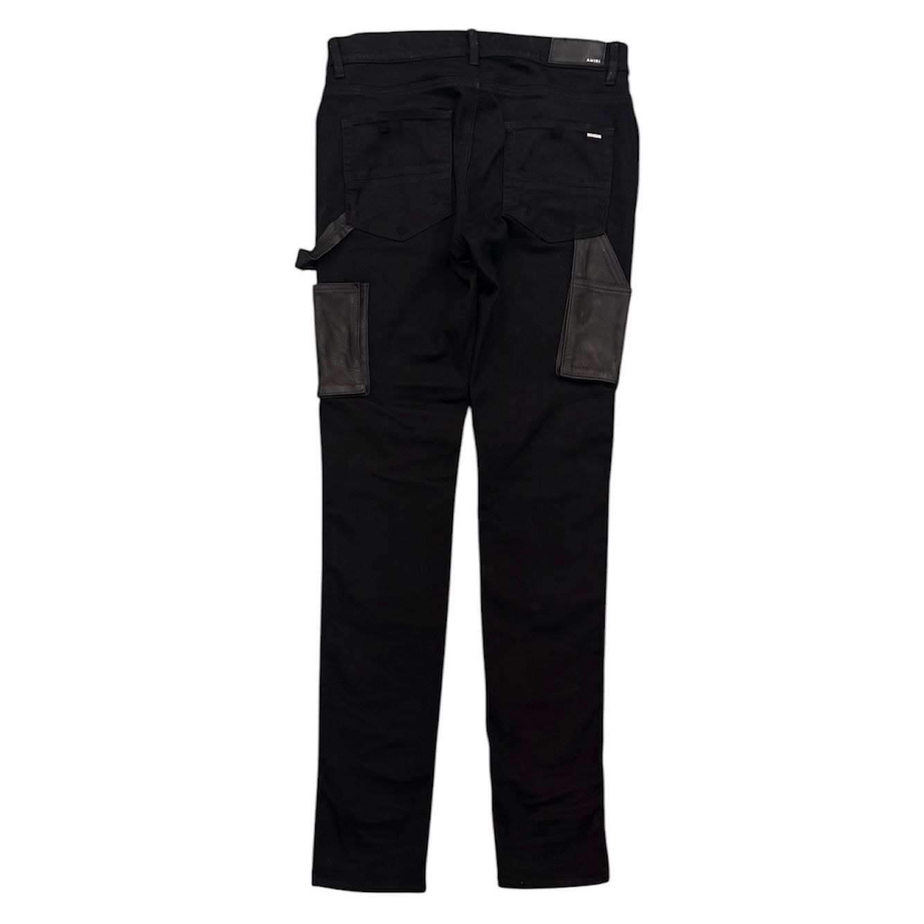 Amiri Denim Leather Workman Pants  - Preowned
