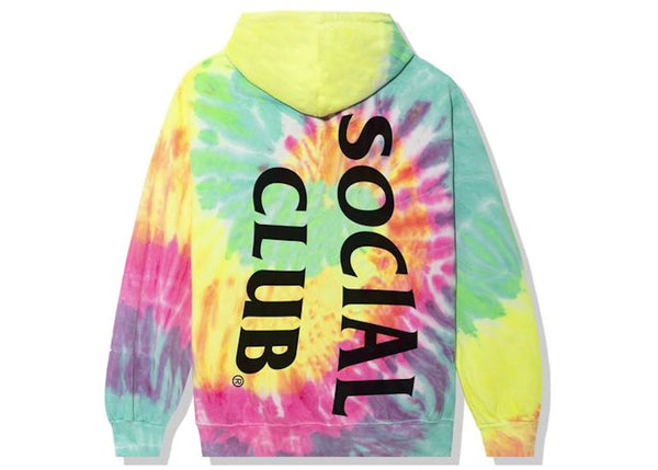 Anti Social Social Club Vertical Horizon Hoodie Rainbow Tie Dye