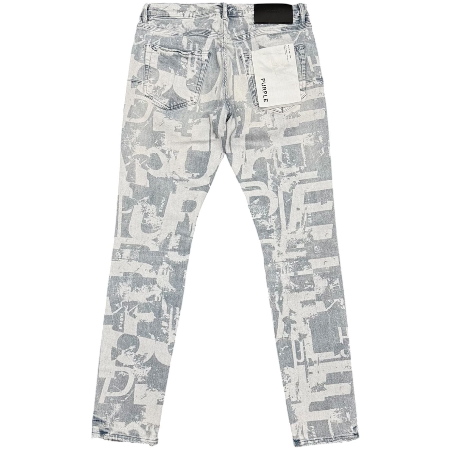 Purple Brand P.001 Grunge Print Jeans (Light Wash) - Preowned