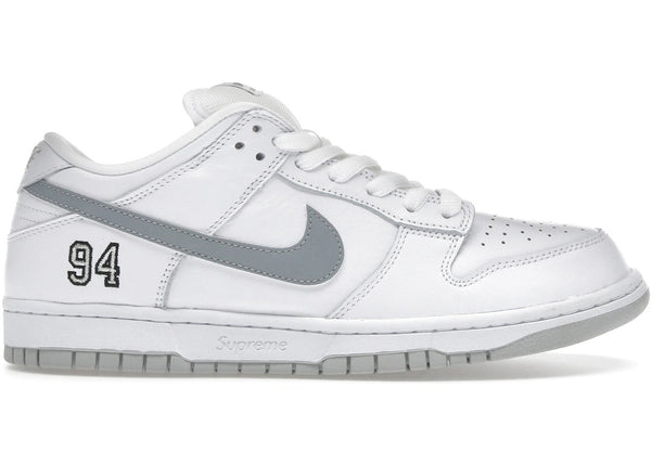 Nike SB Dunk Low Supreme 94 White Metallic Silver