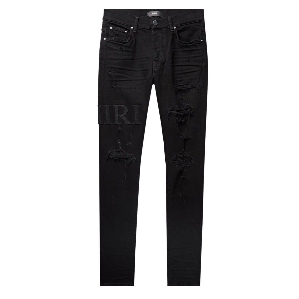 AMIRI Serif Logo Jeans Black - Preowned