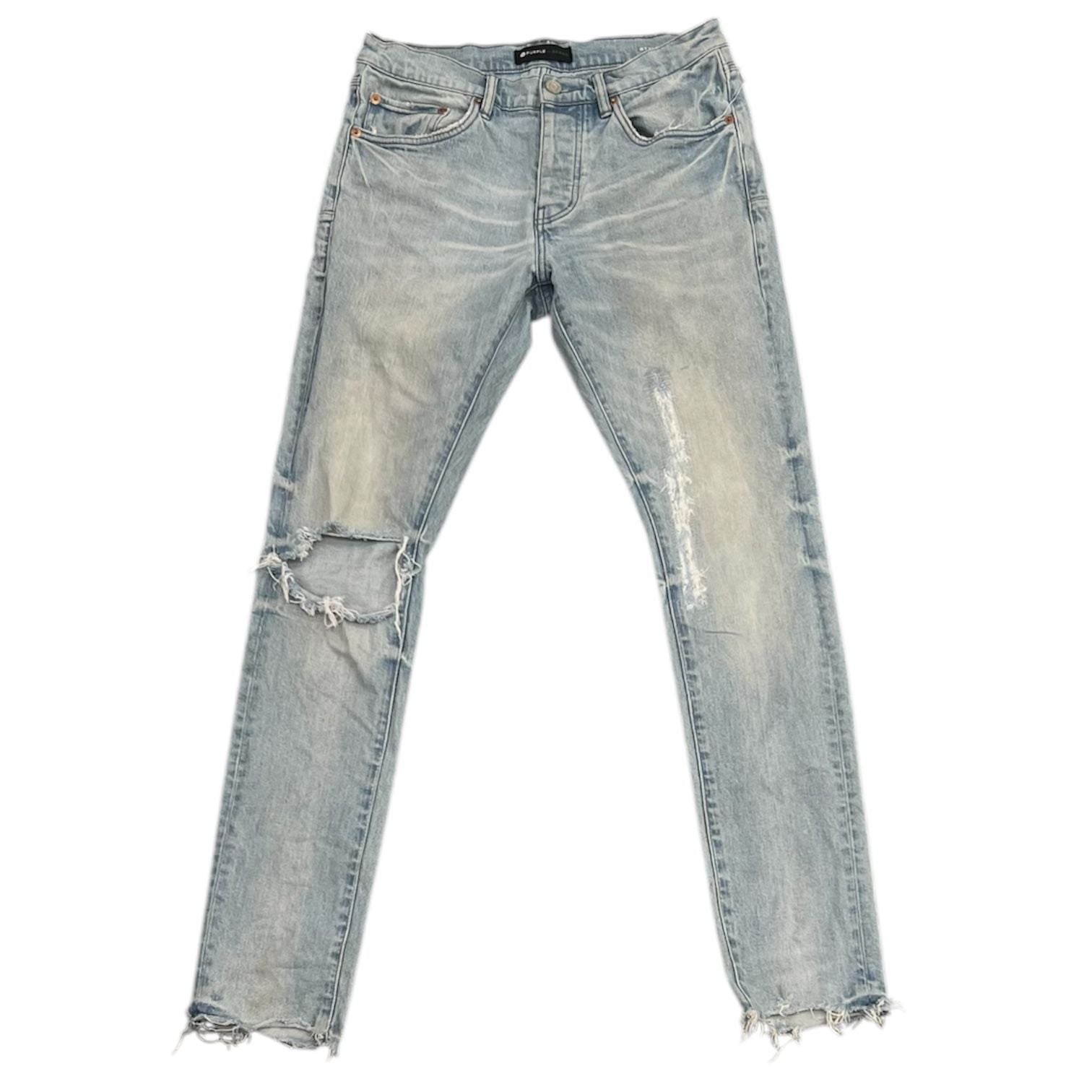 Purple Distressed Skinny Jeans - Preowned