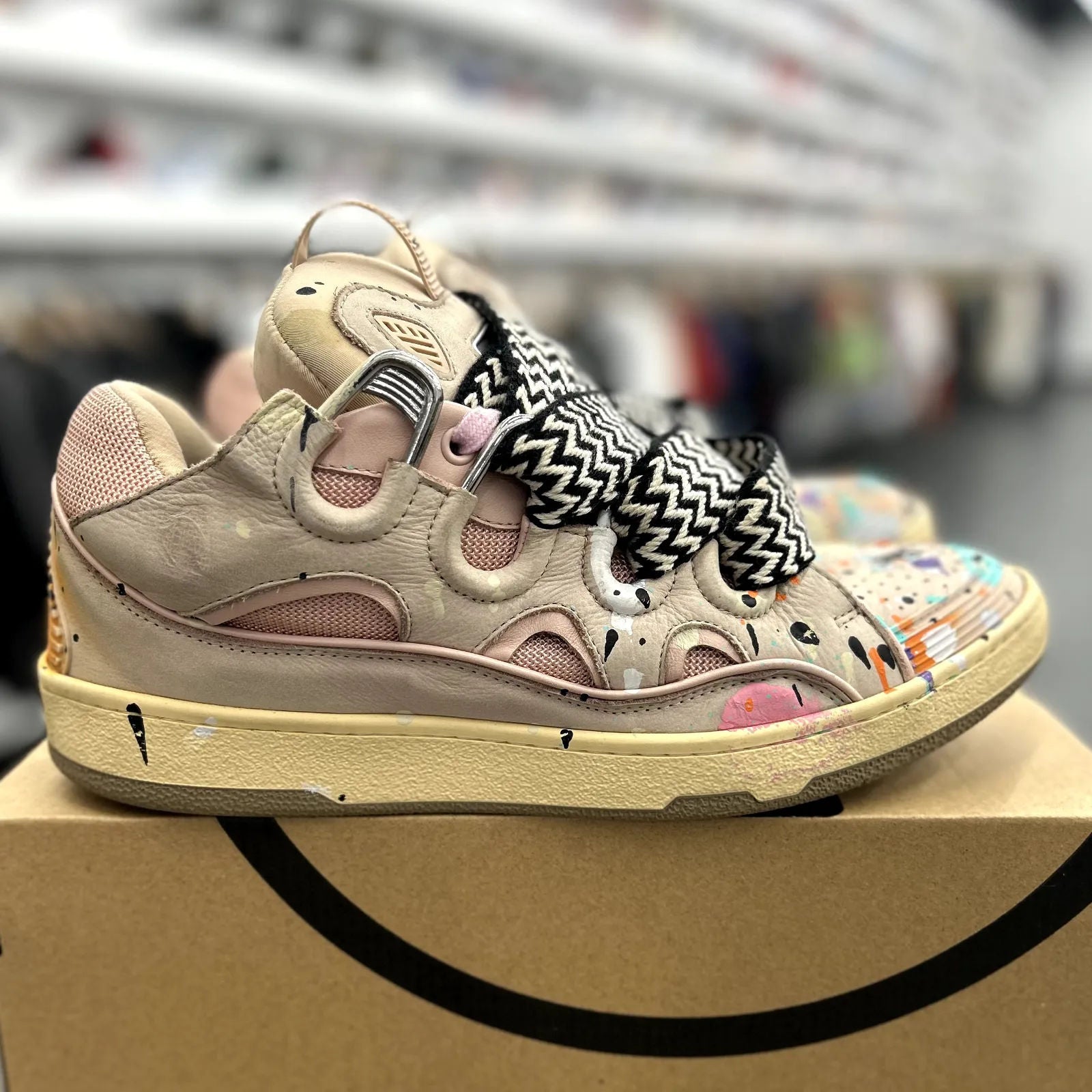Lanvin Leather Curb Gallery Dept. Pale Pink Multi - Preowned