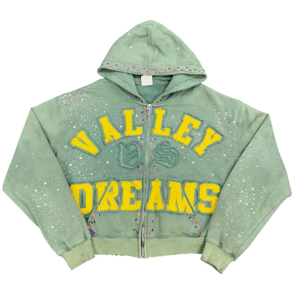 Vale Forever Bank Zip Up Hoodie (Dark Mint) - Preowned