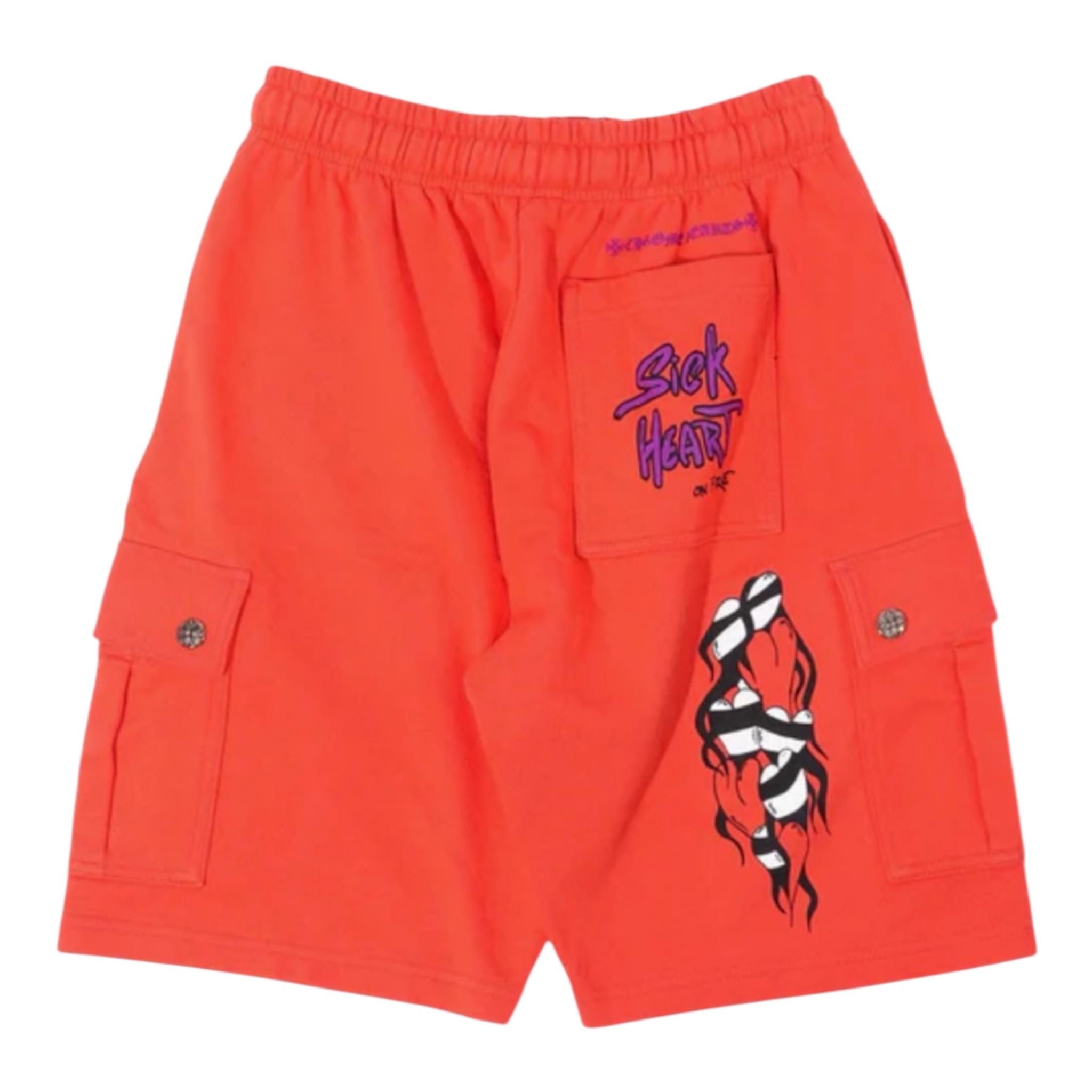 Chrome Hearts Matty Boy Sadistic Lipstick Cargo Shorts (Red)