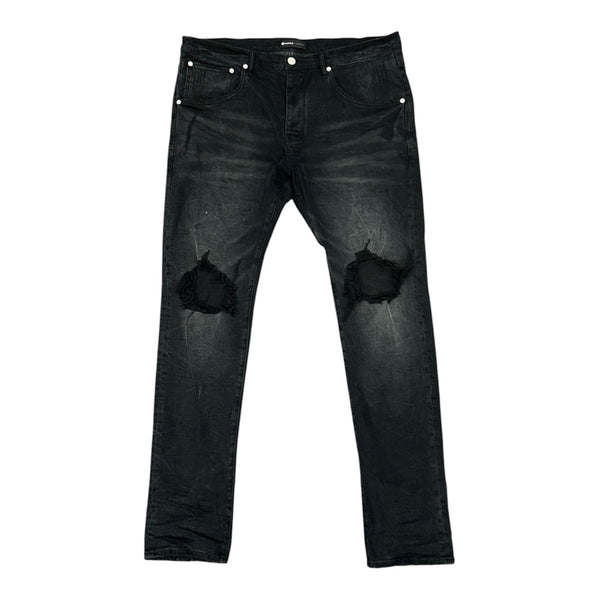 Purple Brand P.001 Knee Slit Denim (Black) - Preowned