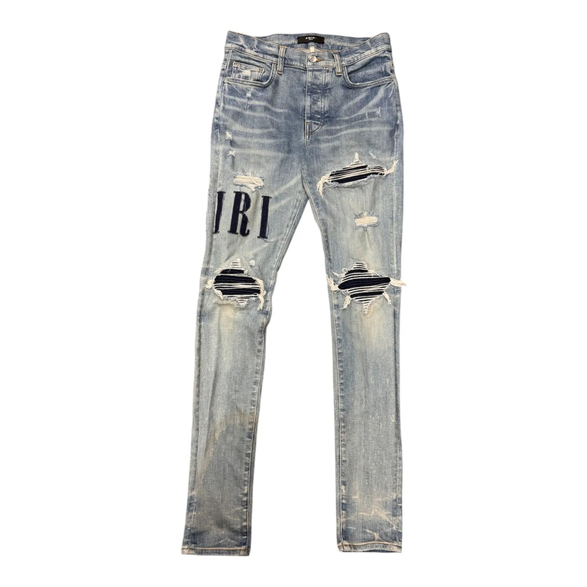 Amiri Denim Applique Logo Jeans Clay Indigo - Preowned