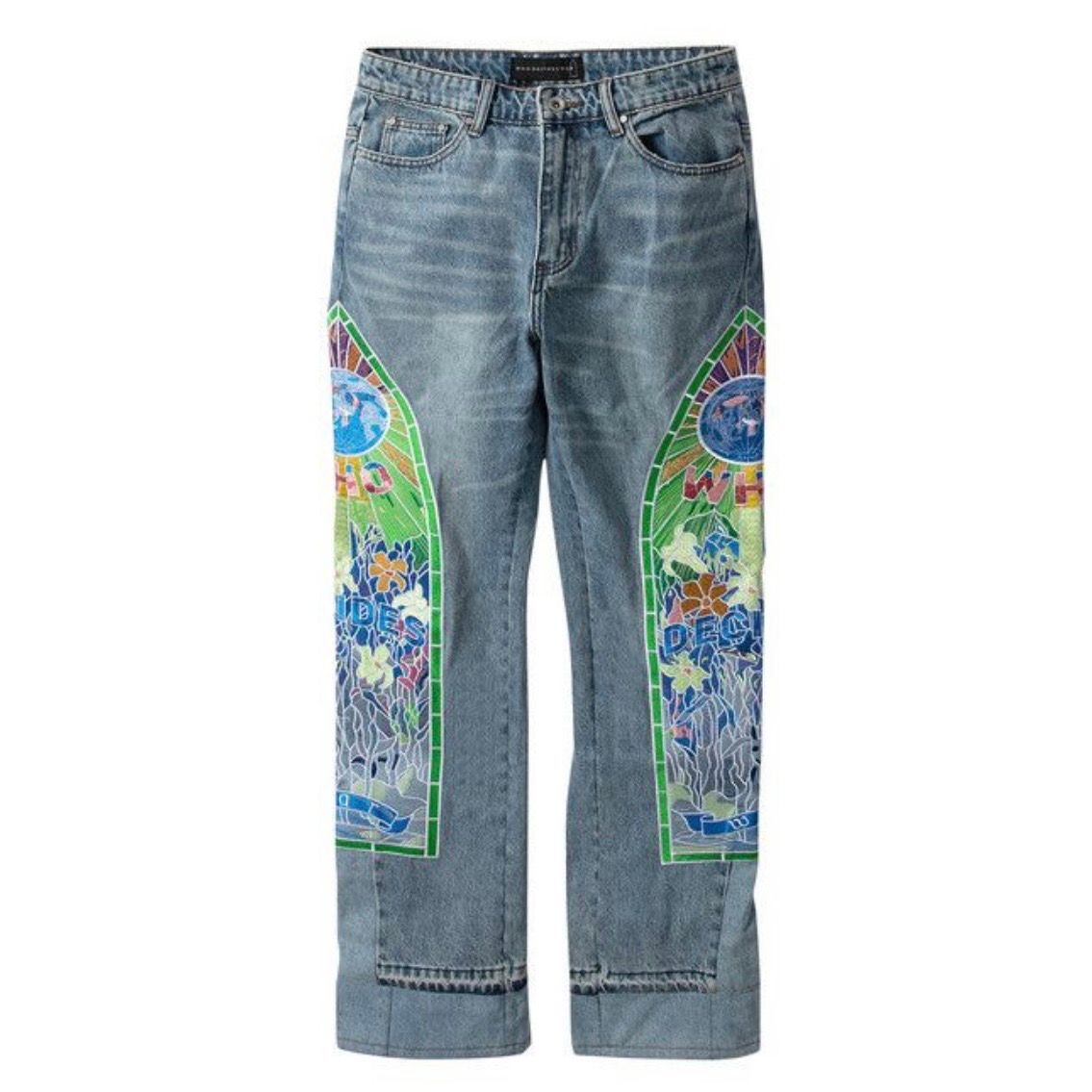 Who Decides War Cowboy Embroidered Denim (Sky) - Preowned