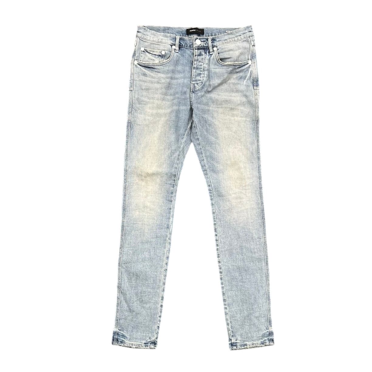 Purple Low Rise Skinny Jeans 'Light Indigo/White' - Preowned