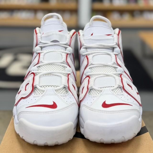 Nike Air More Uptempo White Varsity Red Outline - Preowned