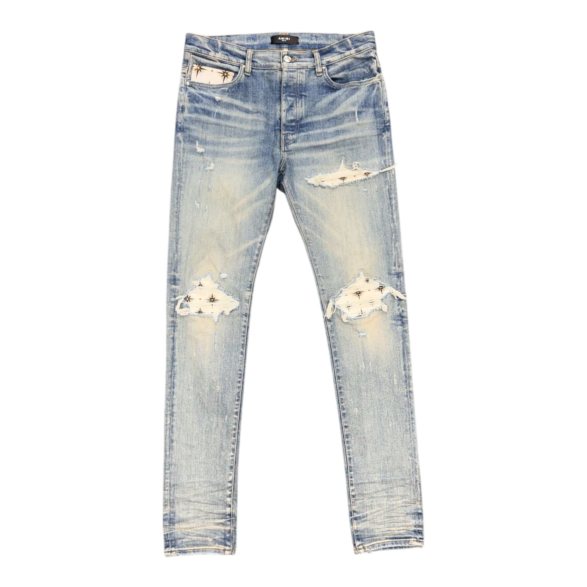 Amiri Micro Starburst Denim (White/Blue) - Preowned