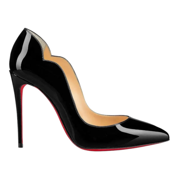 Christian Louboutin Hot Chick 100mm Décolleté Pump Black Patent Calf Leather (Women's) - Preowned