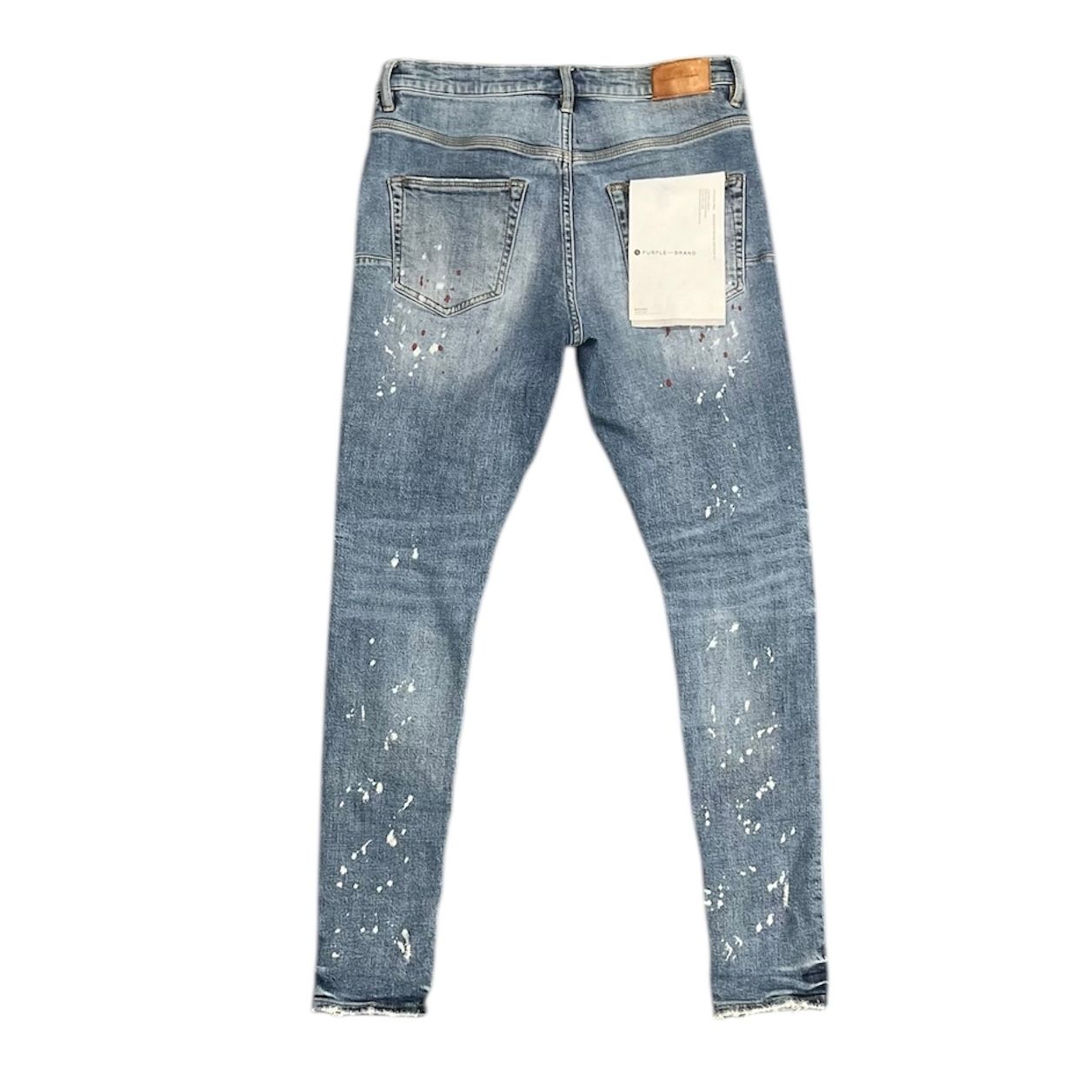 Purple Brand Paint Splatter Slim Jeans (Vintage Spotted Indigo) - Preowned