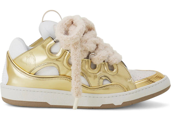 Lanvin Leather Curb Mesh Laces Gold