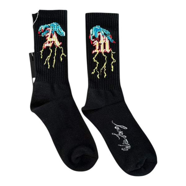 Amiri Wes Lang MA Hands Graphic Socks (Black)