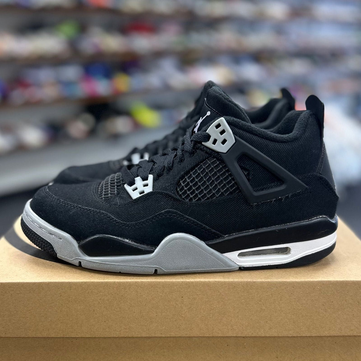 Jordan 4 Retro Black Canvas (GS) - Preowned