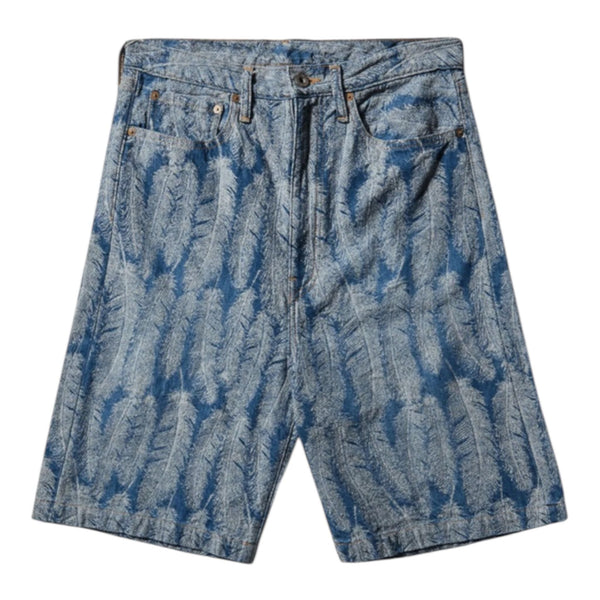Kapital Indigo 12oz Magpie Feather Denim Shorts