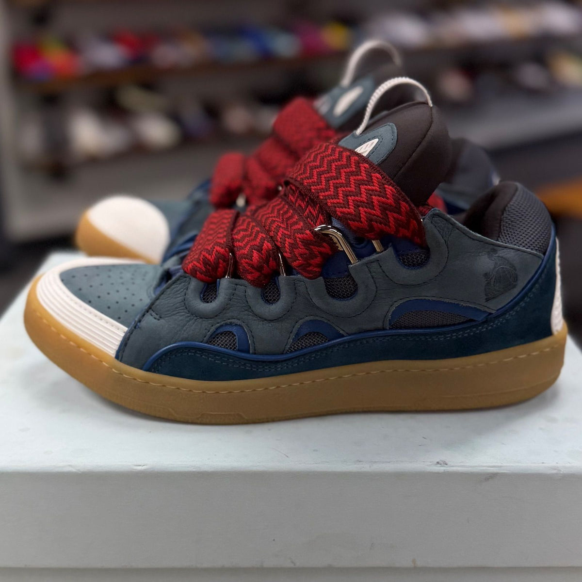 Lanvin Curb Sneaker Blue Grey - Preowned