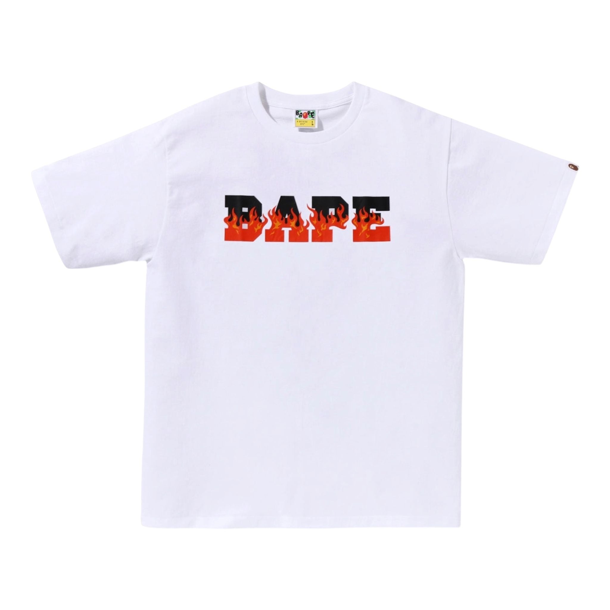 BAPE Flame Ape Head Tee White/Red