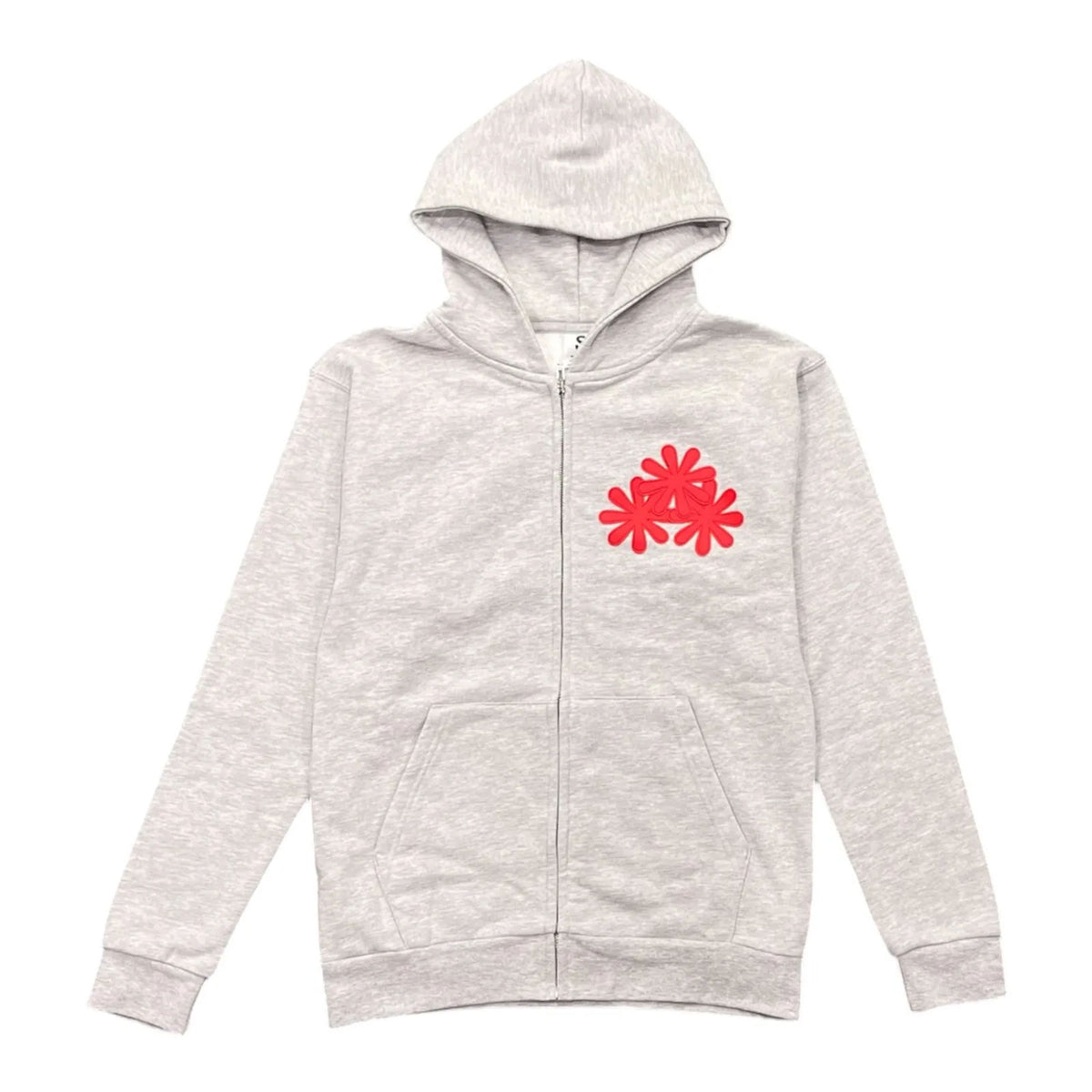 Carpe Vestem Patch Zip Up Hoodie (Grey/Red)