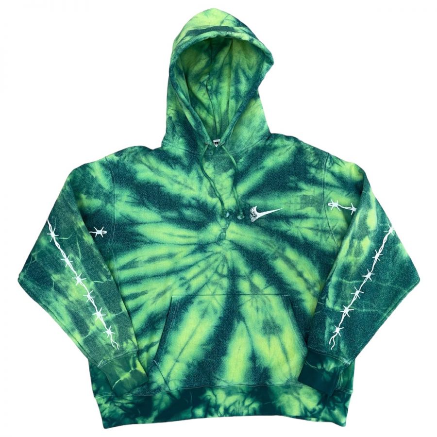 Warren Lotas Skull Swoosh Tie-Dye Hoodie (Green) - Preowned