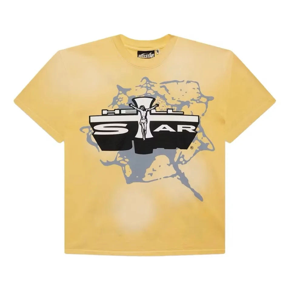 Hellstar Jesus T-Shirt Yellow - Preowned