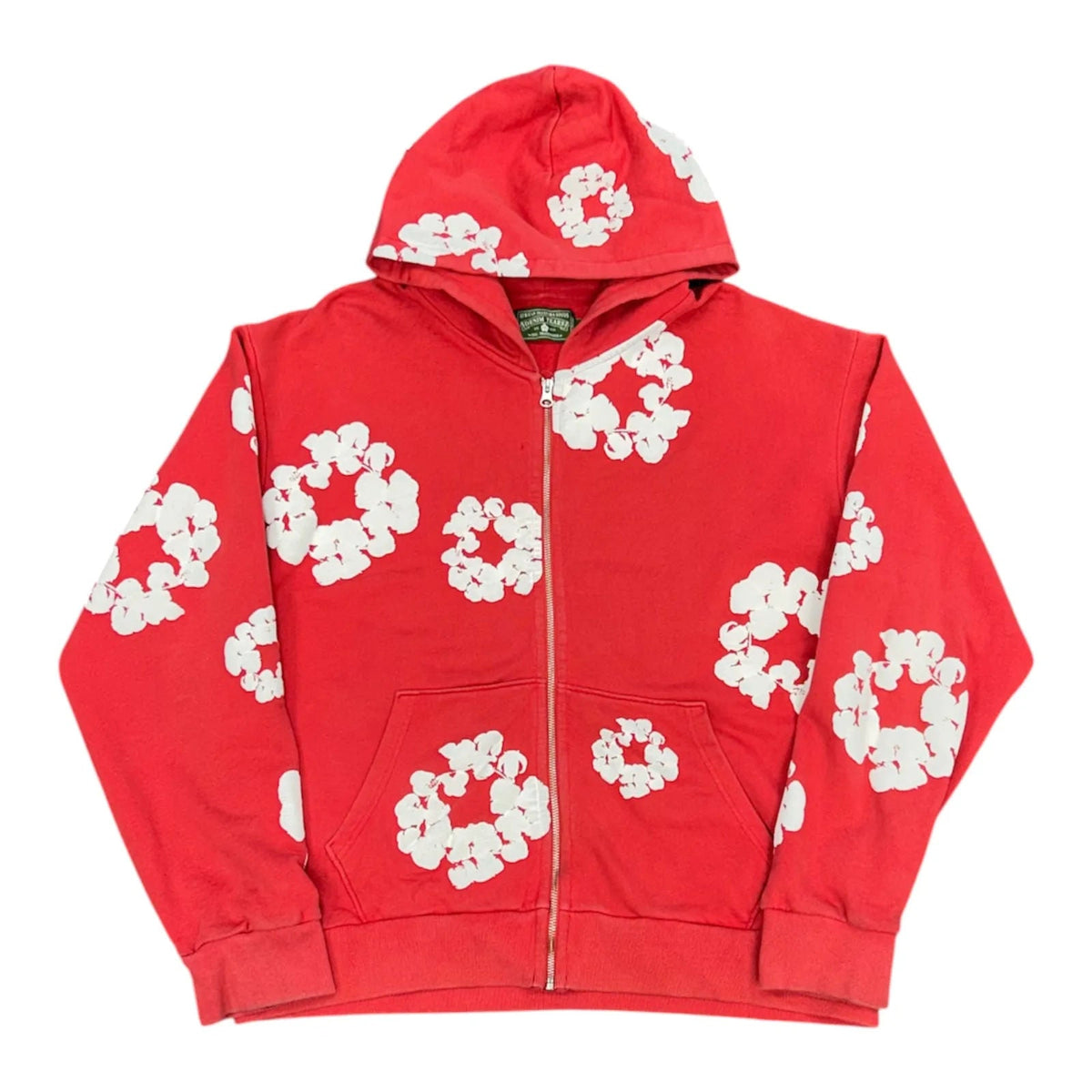 Denim Tears Cotton Wreath Zip Hoodie (Red) - Preowned