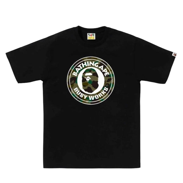 Bape 1st Camo Busy Works Tee (Black/Green)