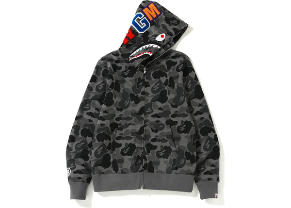BAPE ABC Camo Shark Full Zip Hoodie Black - Preowned