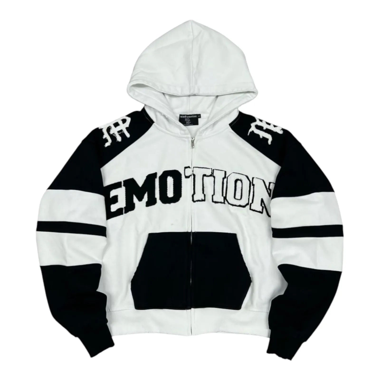 Mixed Emotion Varisy Hoodie (Black/White)