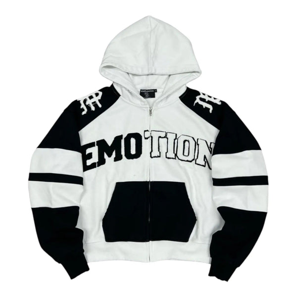 Mixed Emotion Varisy Hoodie (Black/White)