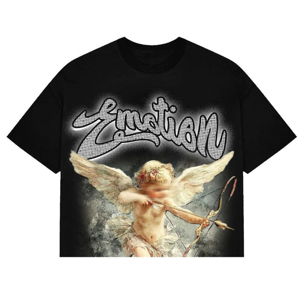 Mixed Emotions Cropped Cupid Tee (Black)