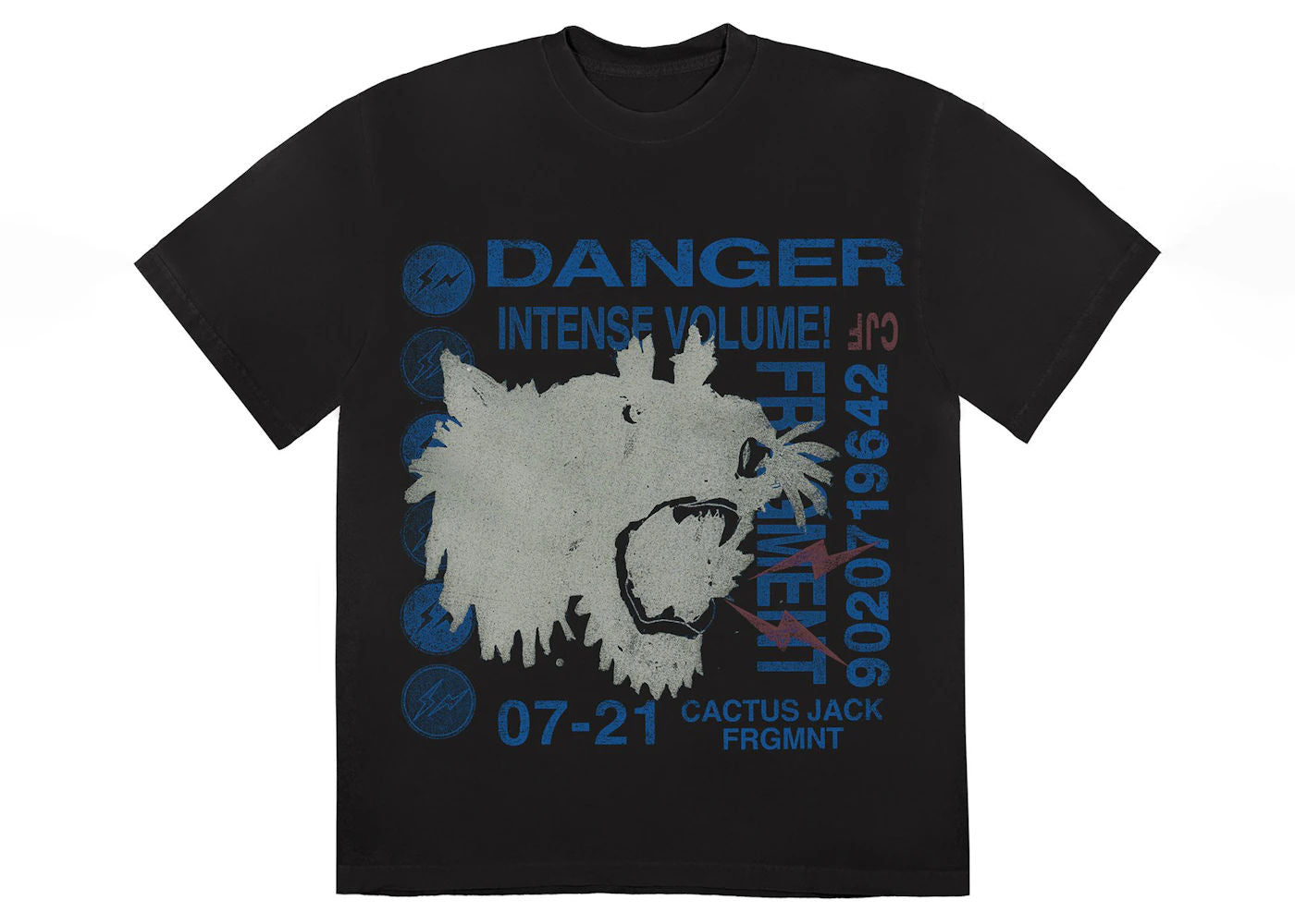 Travis Scott Cactus Jack For Fragment Danger Tee Washed Black - Preowned