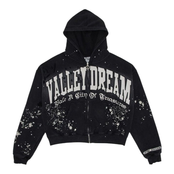 Vale Forever Paint Zip Up Hoodie (Black)