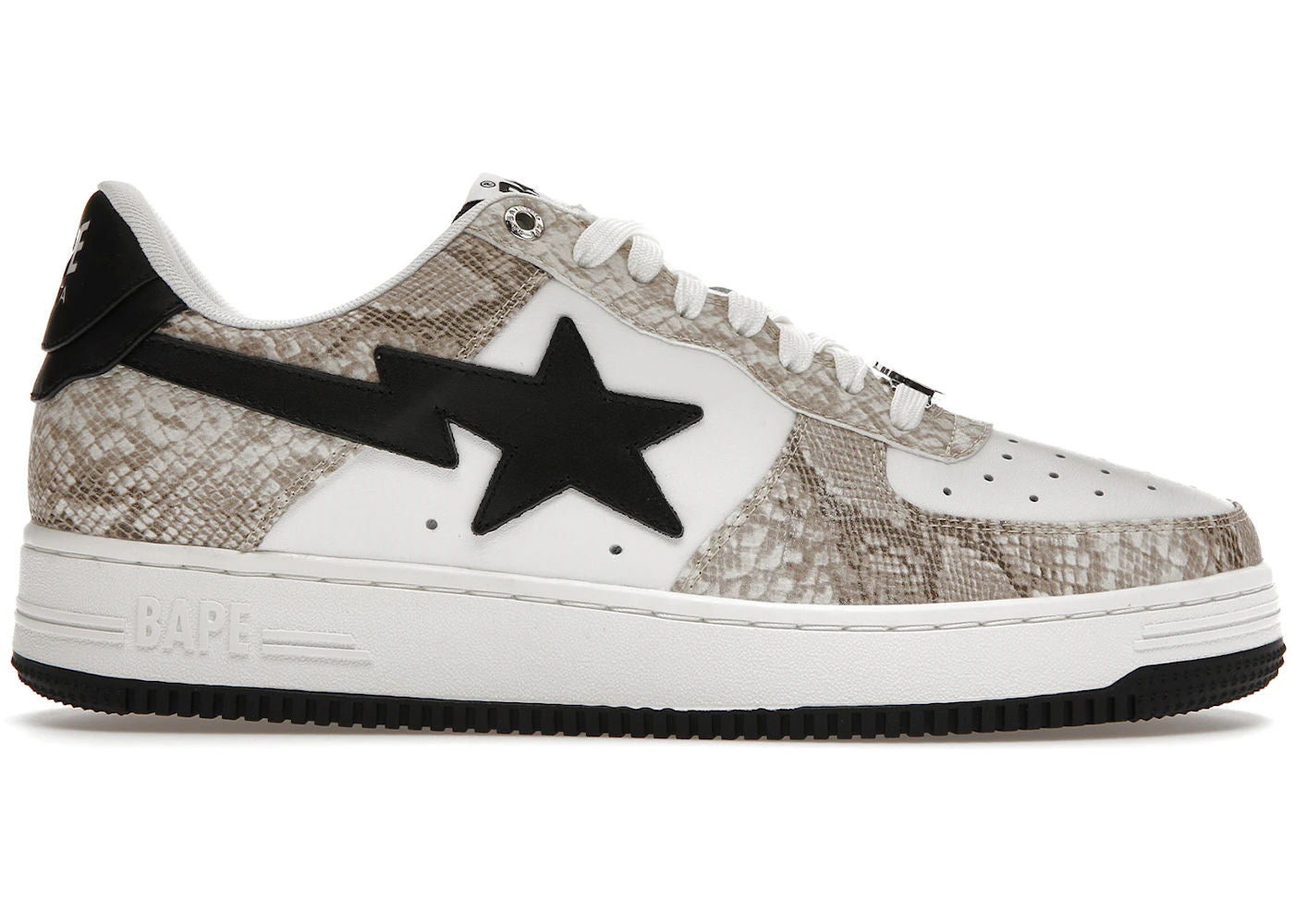 A Bathing Ape Bape Sta Snake Skin Beige - Preowned