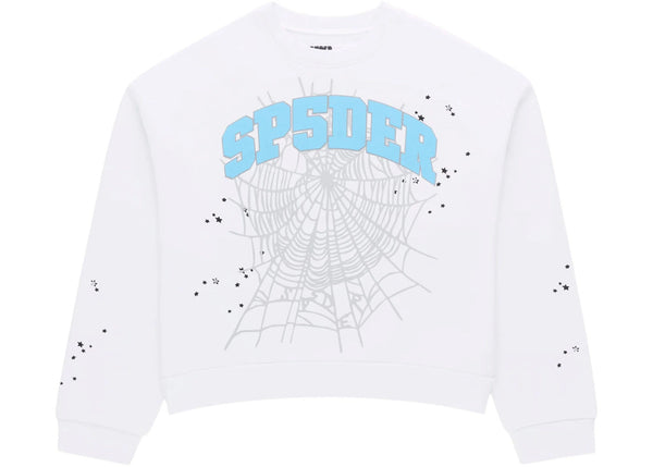 Sp5der Varsity Web Crewneck White