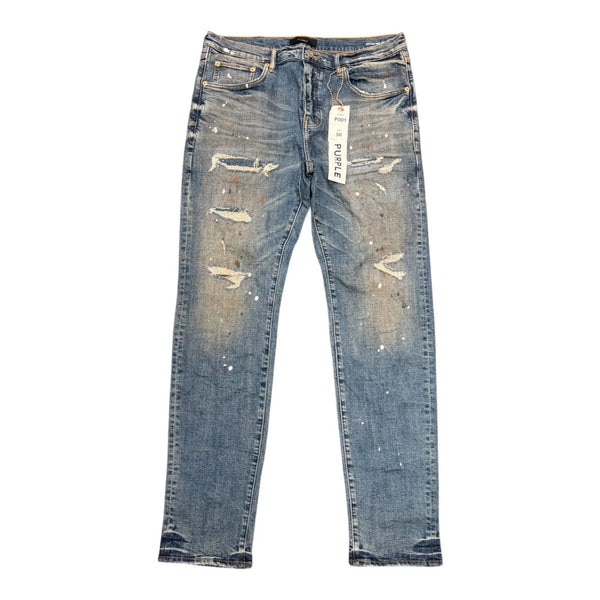 Purple Brand Paint Splatter Stitched Jean (Blue)
