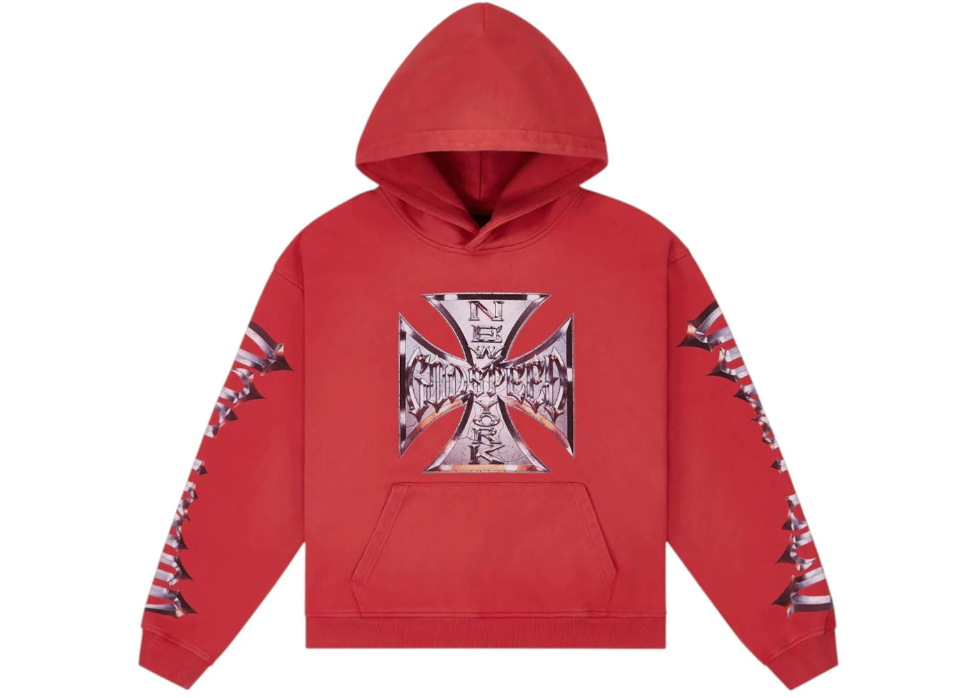 Godspeed Chrome Motto Hoodie Red Wash - Preowned